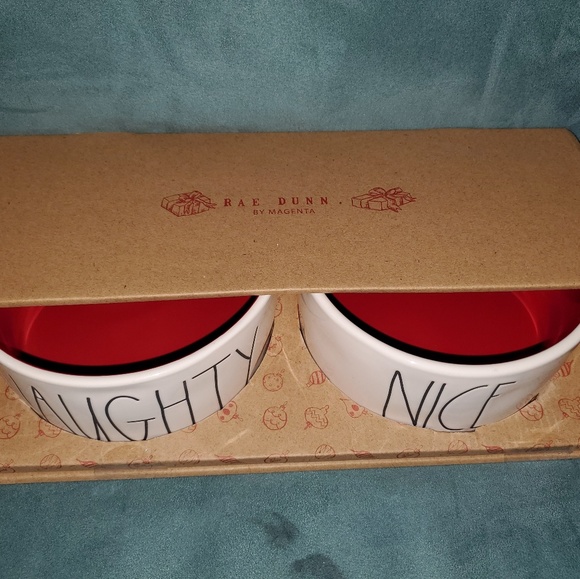 Rae Dunn Naughty & Nice Dog Bowls - Picture 3 of 3